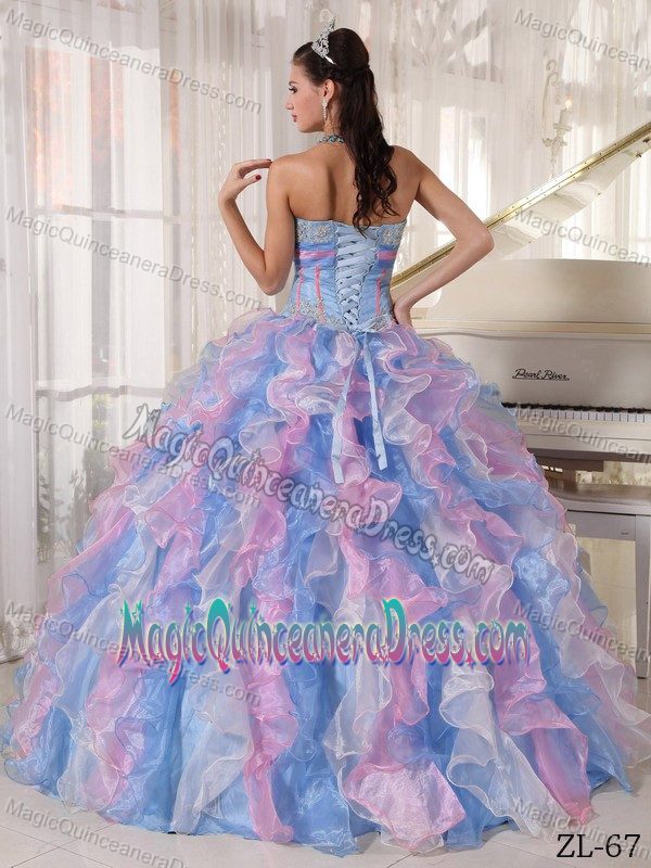 Multi-color Appliques and Ruffles Sweet 16 Dresses near High View WV
