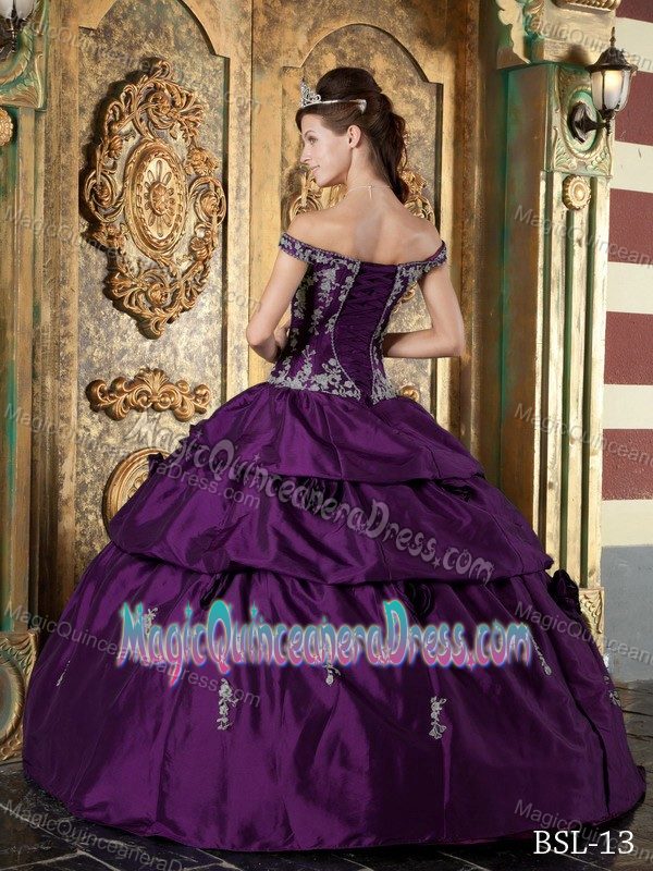 Purple Straps Appliques Sweet Sixteen Quinceanera Dress in North Bend