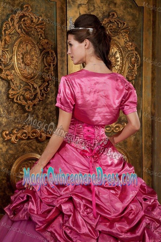 Pick Ups and Sequins Decorated Hot Pink Quince Dresses in Port Townsend
