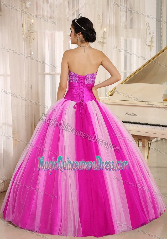 Sweetheart Multi-color Floor-length Quinceanera Gown Dress with Flower