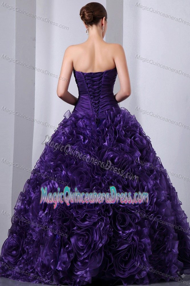 Ruffled Layers Beaded Purple Guasipati Sweet 15 Dresses for Quince
