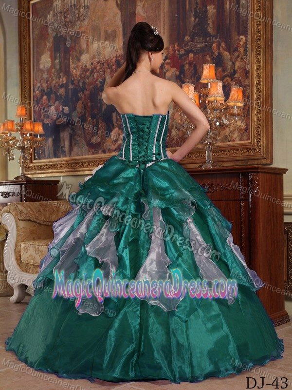 Turquoise Ball Gown Sweetheart Beading Quinceanera Dress