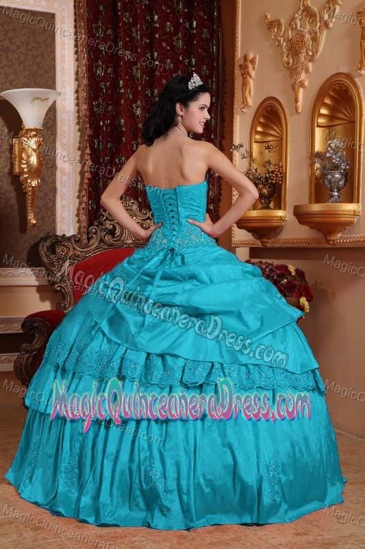 Sweetheart Appliques Sweet 16 Dresses in Turquoise at Comayagua