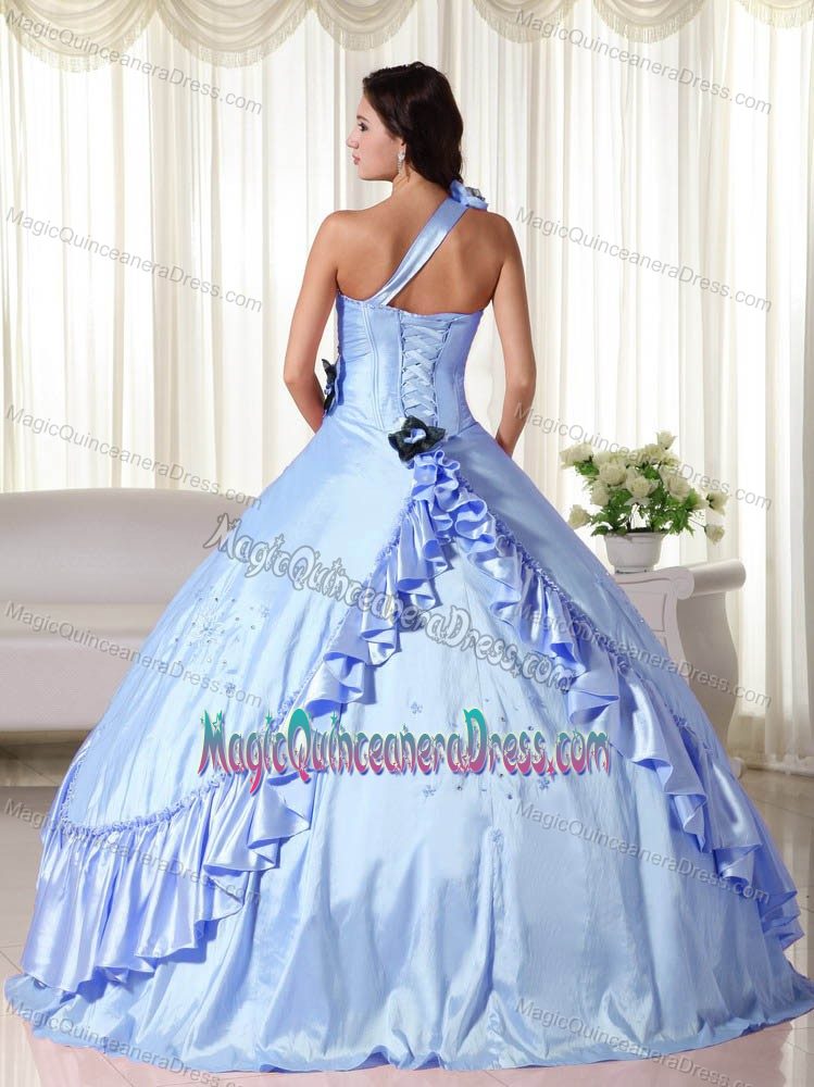 One Shoulder Ball Gown Beading Sweet 16 Dresses in Almolonga