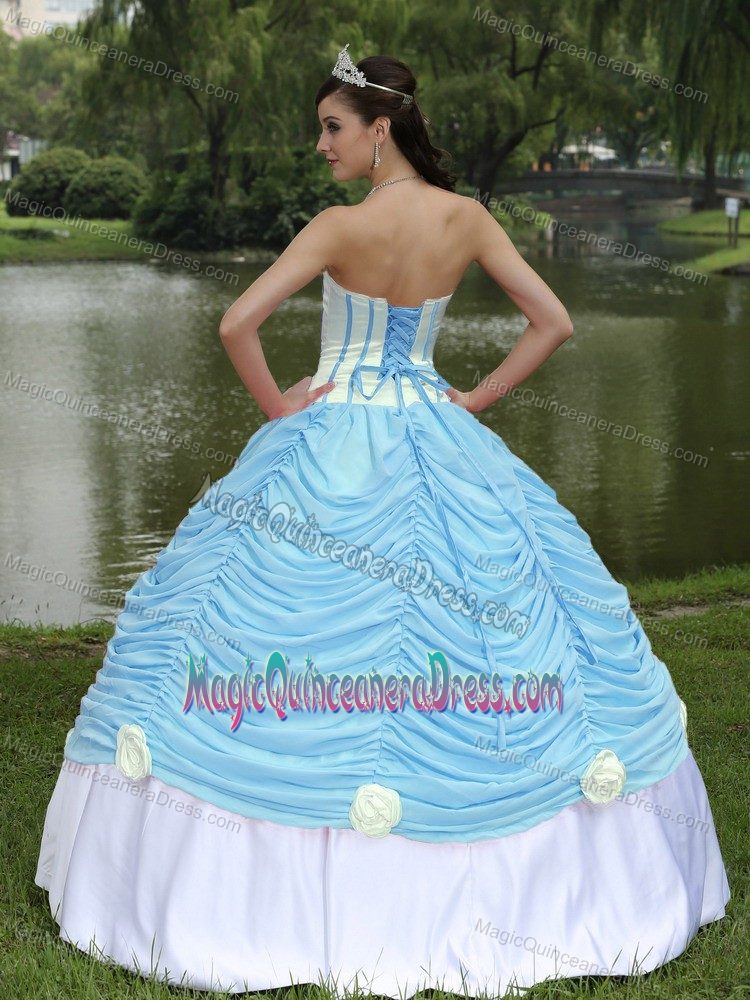 Quinceanera Dress Strapless in Baby Blue and Pick-ups in Jalapa