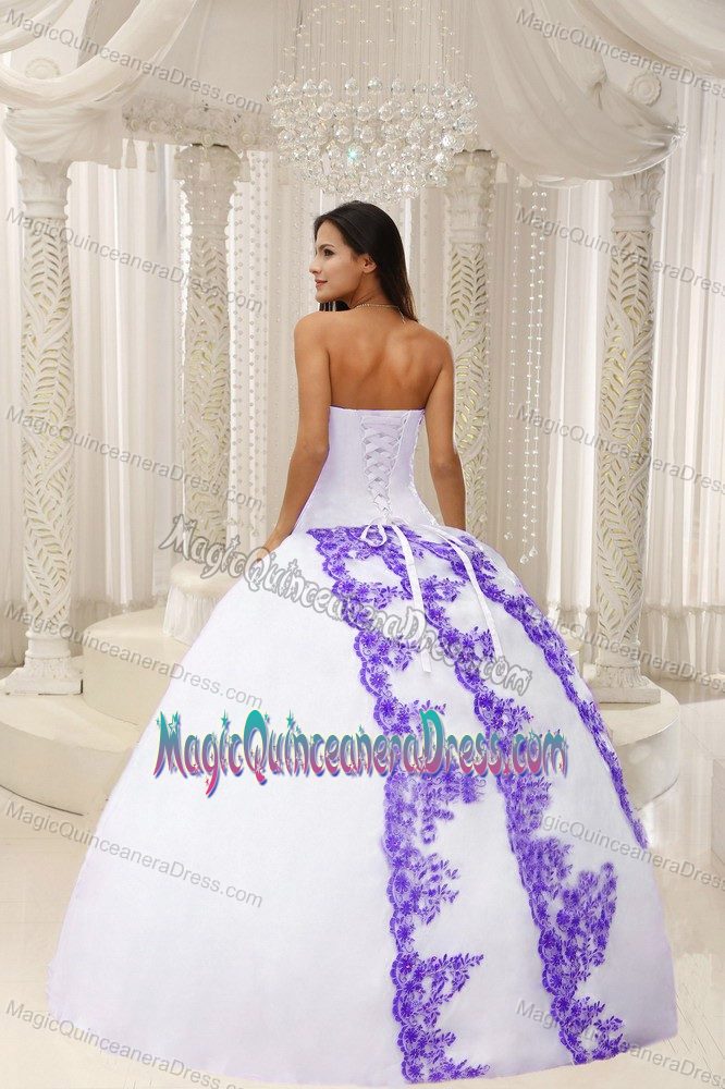 Embroidery White Ball Gown Sweet 15 Dresses Strapless in Izabal