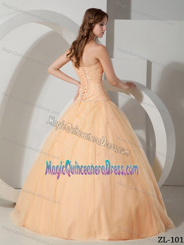 Strapless Beading Sweet Sixteen Quinceanera Dresses in Yellow