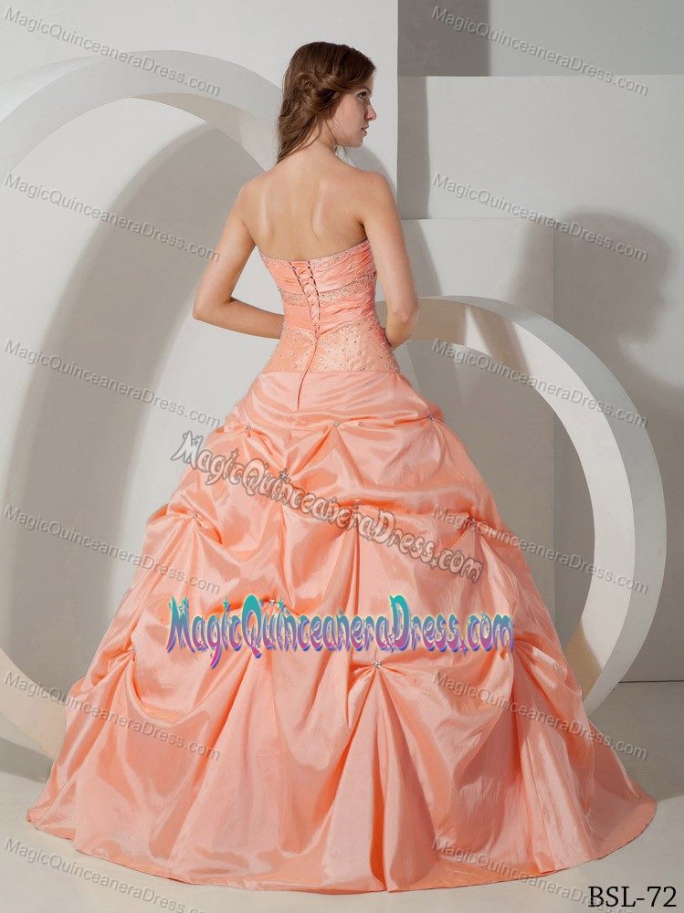 Ball Gown Sweetheart Beading Peach-puff Quinceanera Dresses
