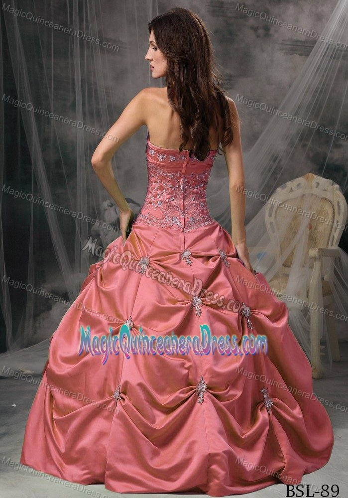 Strapless Floor-length Beading Quinceanera Dress with Pick-ups