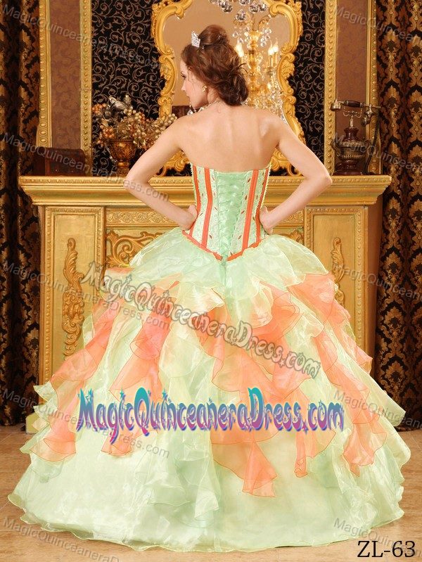 Multi-Color Boning Details for Sweetheart Appliques Quinceanera Dress