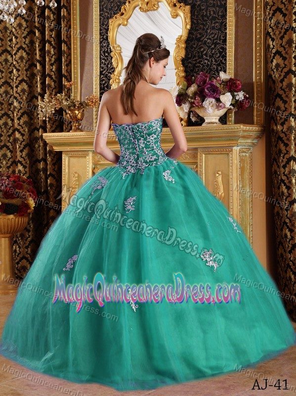 Turquoise Sweetheart Appliques Quinceanera Dress in Liverpool NSW
