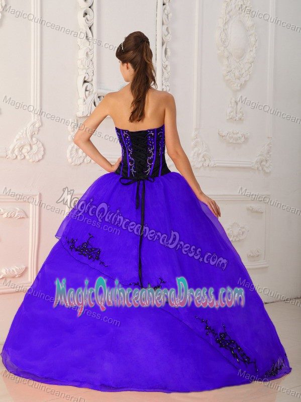 Busselton WA Boning Details for Quinceanera Dress in Purple and Black