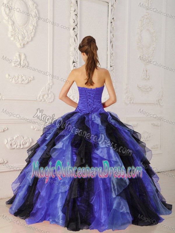 Multi-Colored Quinceanera Dress with Appliques Ruffled in Fetlar