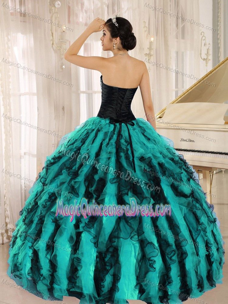 Beaded Multi-color Ruffled Sweetheart Sweet Sixteen Dresses 2013