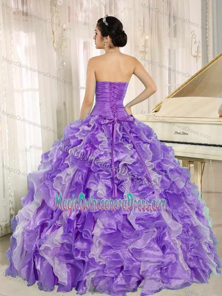 Beaded Purple Ruffles Quinceanera Gown Dress in Sarstedt Germany