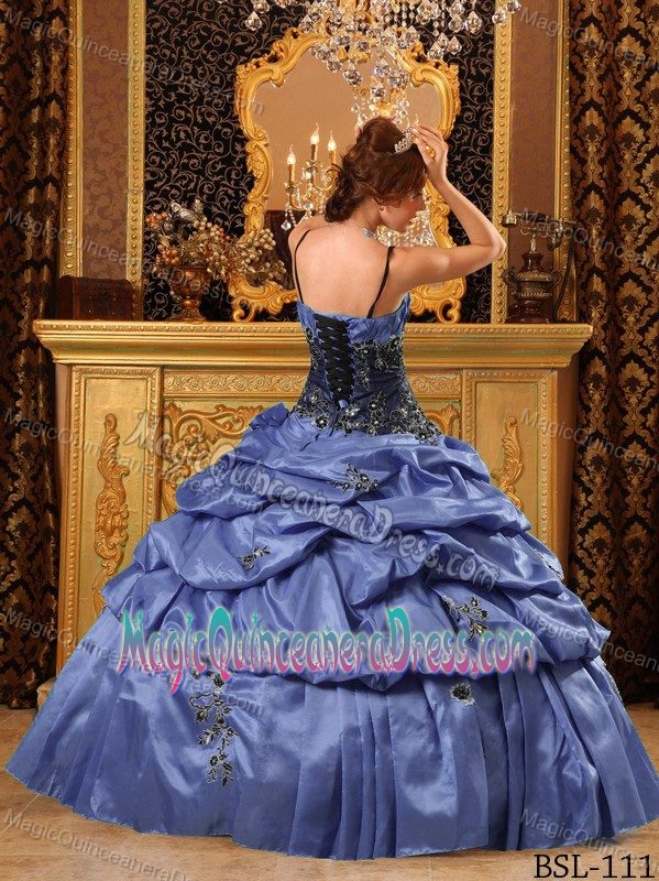 Dark Purple Appliques Quinceanera Dresses with Straps for Cheap