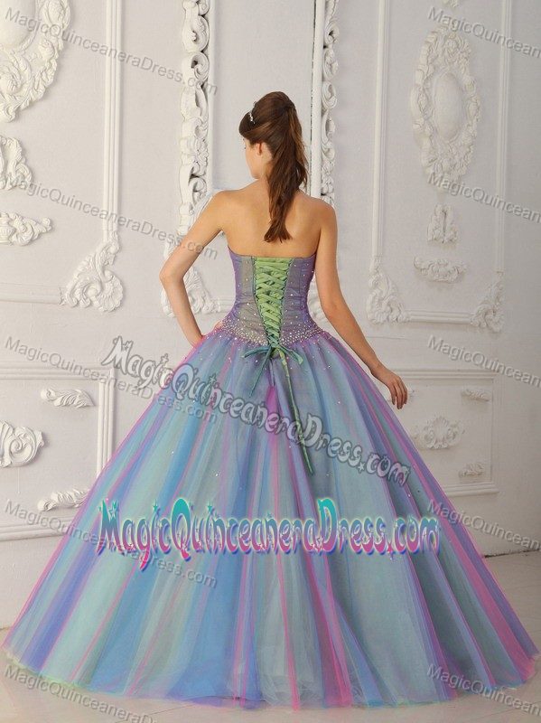 Sweetheart Tulle Beading Quinceanera Gown in Duncanville with Lace-up Back