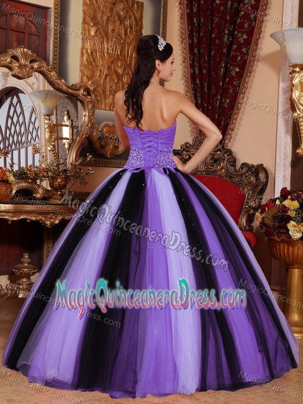 Multi-colored Sweetheart Tulle and Beadings Sweet 16 Dresses in Daphne
