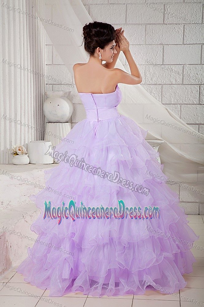 Sweetheart Organza 2013 Lilac Quinceanera Gowns with Beading Accent