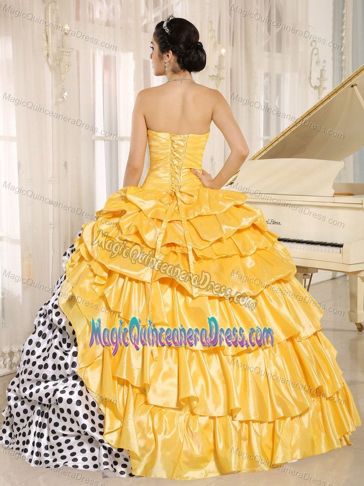 Popular Multi-color Strapless Quinceanera Dresses in Addison with Pick-ups