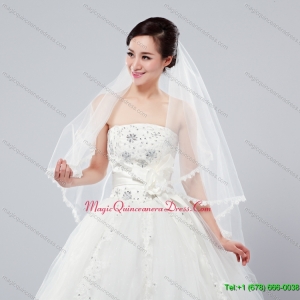 Graceful One Tier Lace Edge Elbow Veils for Wedding Party