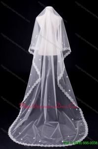 One Tier Oval Lace Edge Bridal Veils for Wedding Party