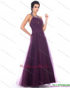 Discount 2015 Halter Top Dama Dress with Ruching and Beading