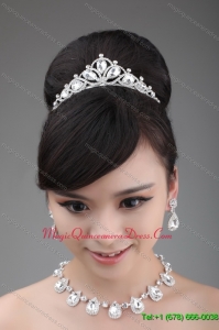 High Quality Rhinestone Dignified Ladies Necklace and Tiara