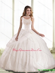 Simple Ball Gown Hand Made Flowers and Beaded Custom Made Quinceanera Dress