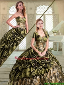 2016 New Style Sweetheart Camo Quinceanera Dresses with Pick Ups