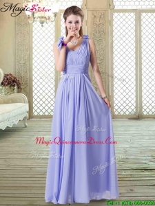 Romantic Empire Straps Dama Dresses For Quinceanera in Lavender