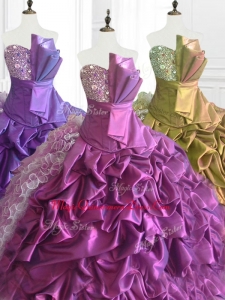Fashionable Strapless Custom Made Quinceanera Dresses with Sequins and Ruffles