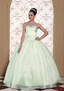 Apple Green Sweetheart Full-length Sweet 16 Dress with Beading in Biloxi