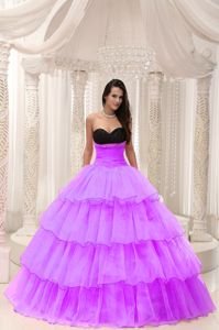 Fuchsia Beaded Quinceanera Gown Dress in Taffeta and Organza in Lancaster