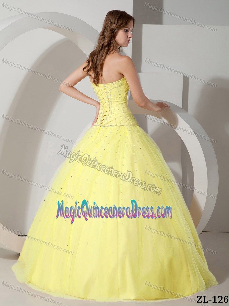 Strapless Tulle Dress For Quinceanera with Beading in Lake Oswego Oregon