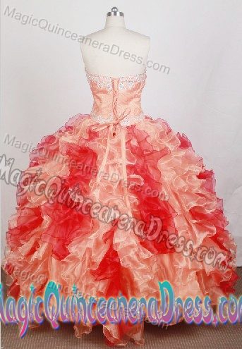 High End Ruffled Beaded Multi-color Sweet 15 Dresses in The Mainstream