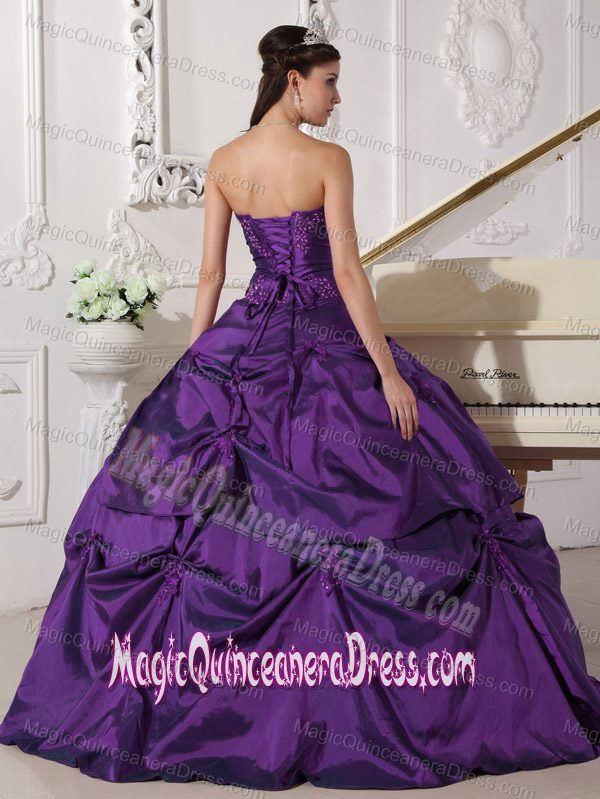 Trendy Purple Sweetheart Appliques Quinceanera Dress in Myrtle Beach SC