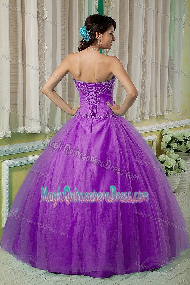Beautiful Light Purple Ball Gown Quinceanera Dress with Beading on Sale
