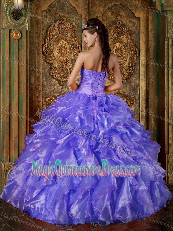 Beaded Blue New Quinceanera Dress Ruffled in Bad Wildbad Germany