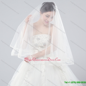 Two Tier Tulle Bridal Veils with Ribbon Edge