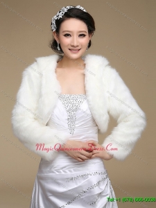 2015 White Rabbit Fur Shawls with Long Sleeves