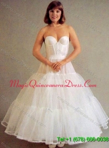 Trendy Organza Ball Gown Ankle length White Petticoat