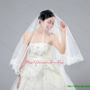 One Tier Cut Edge White Classic Chapel Bridal Veils