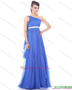 2015 Perfect Halter Top Long Dama Dresses with Sash and Ruffles