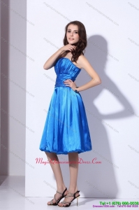 Affordable Strapless 2015 Short Dama Dresses with Ruching
