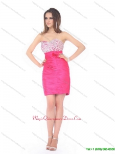 Affordable Sweetheart Beading and Ruching Dama Dress for 2015