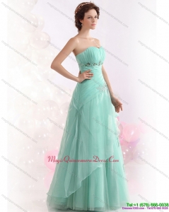 Discount Appple Green Sweetheart Dama Dresses with Ruching and Beading