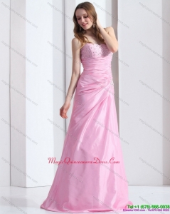 2015 Discount Baby Pink Sweetheart Dama Dress with Beading and Ruching