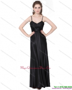 2015 Discount Spaghetti Straps Ruching Dama Dress in Black