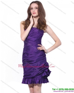 Discount 2015 Strapless Mini Length Dama Dress with Ruching